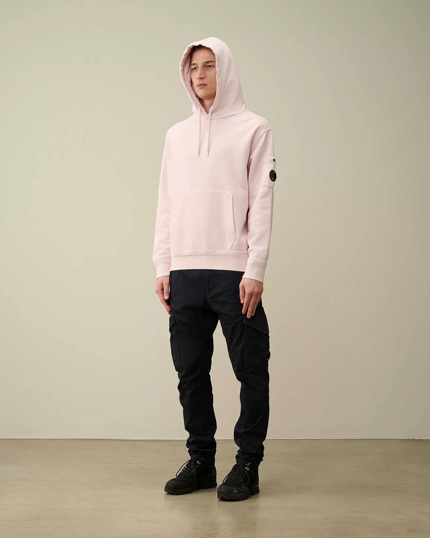 cotton_diagonal_fleece_lens_hoodie_2-1.webp Homme C.P. Company Sweat-Shirts^Cotton Diagonal Fleece Lens Hoodie